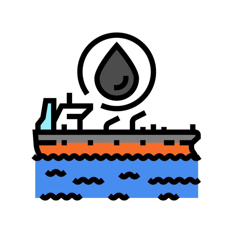 pétrolier pétrole industrie Couleur icône vecteur illustration