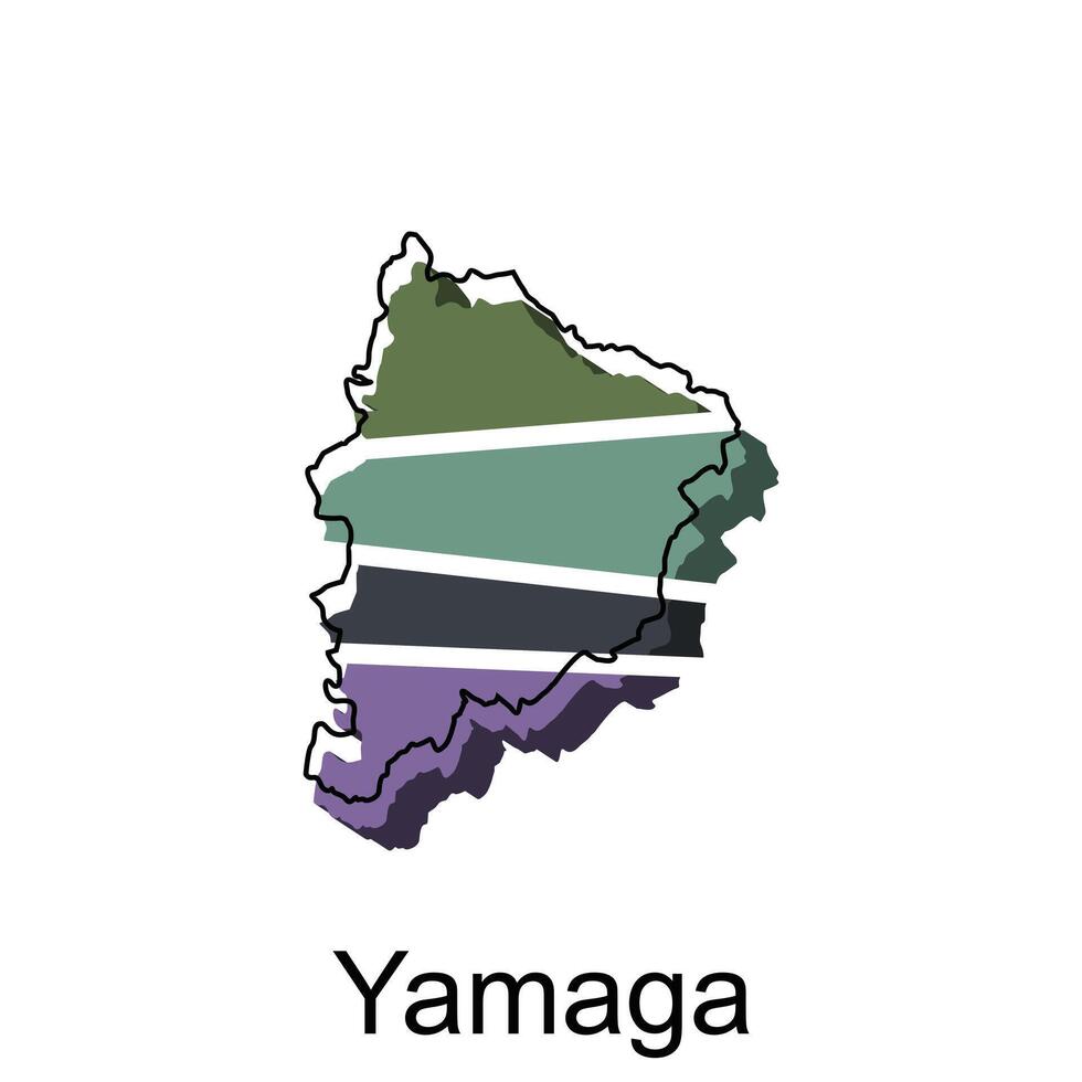 carte ville de yamaga conception modèle, monde carte international vecteur modèle avec contour graphique esquisser style isolé sur blanc Contexte
