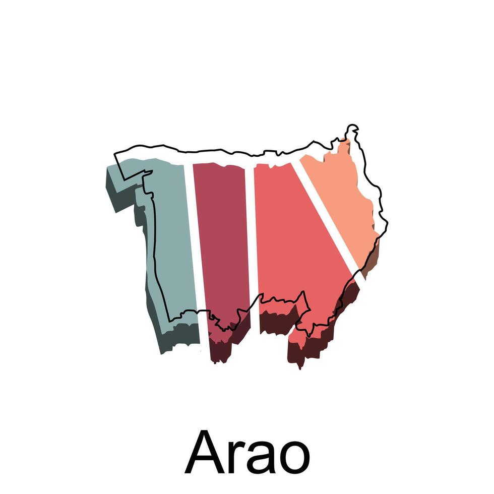 carte ville de arao conception modèle, monde carte international vecteur modèle avec contour graphique esquisser style isolé sur blanc Contexte