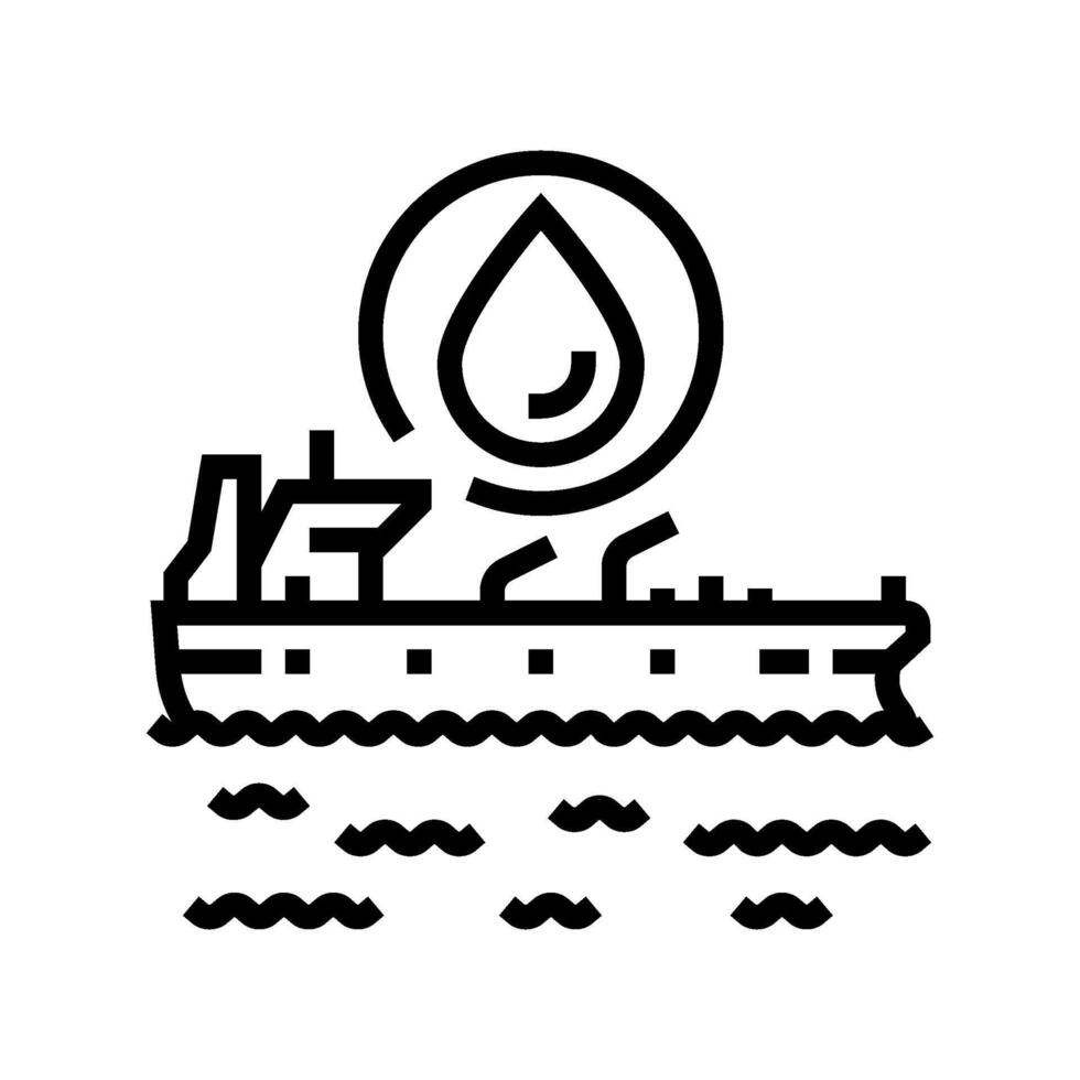 pétrolier pétrole industrie ligne icône vecteur illustration