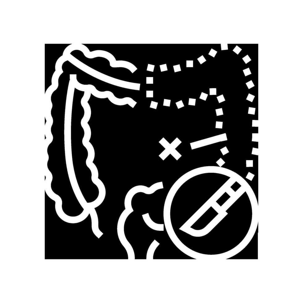 intestin résection chirurgie médecin glyphe icône vecteur illustration