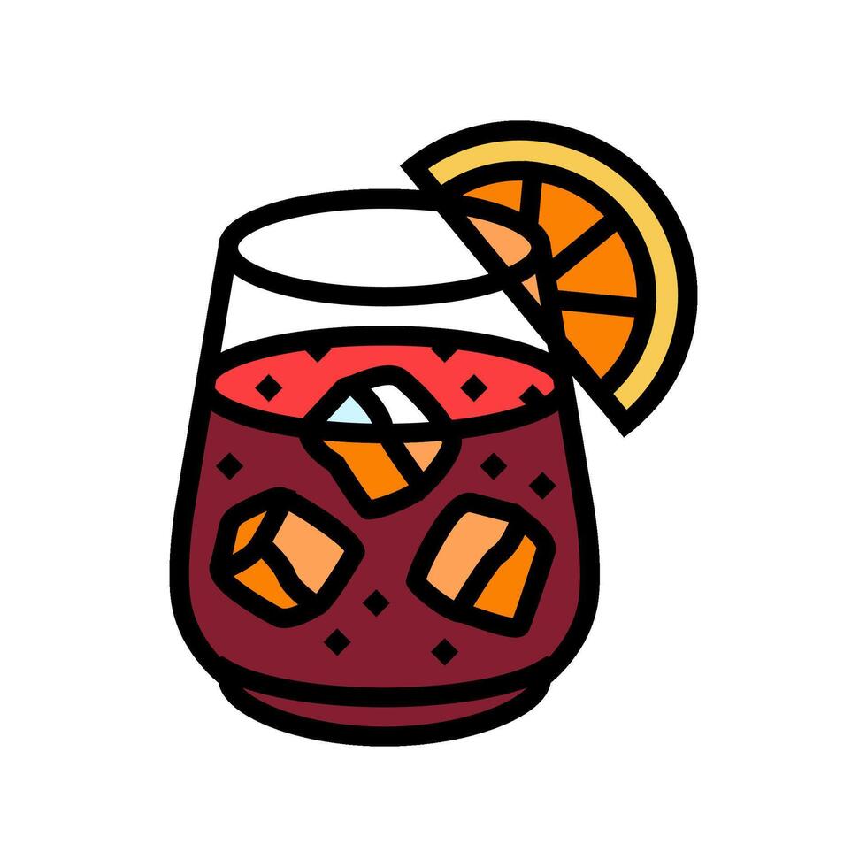 tinto de verano Espagnol cuisine Couleur icône vecteur illustration