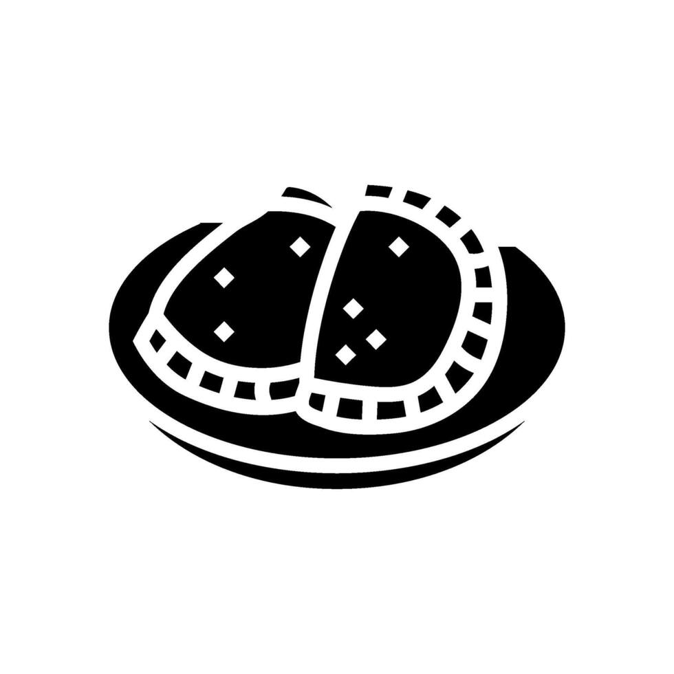 Empanadas Espagnol cuisine glyphe icône vecteur illustration