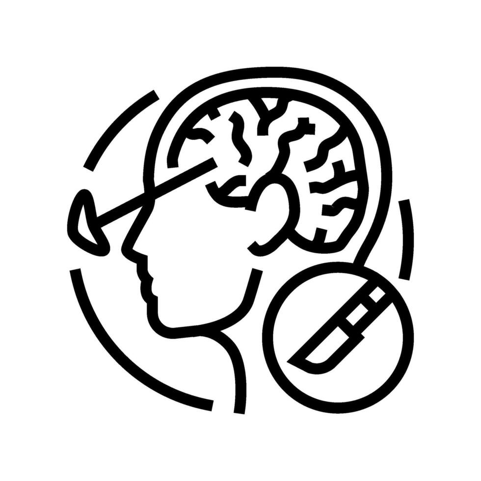 lobotomie chirurgie hôpital ligne icône vecteur illustration