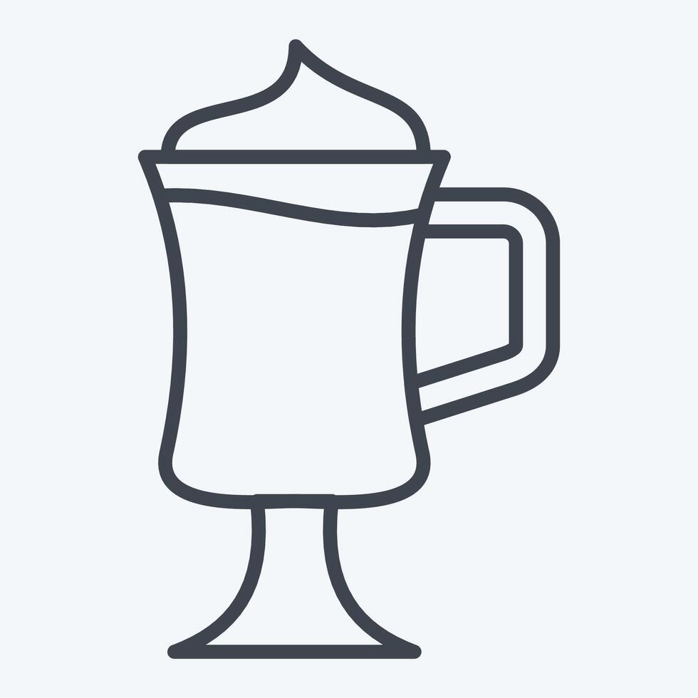 icône irlandais café. en relation à cocktails, boisson symbole. ligne style. Facile conception modifiable. Facile illustration vecteur