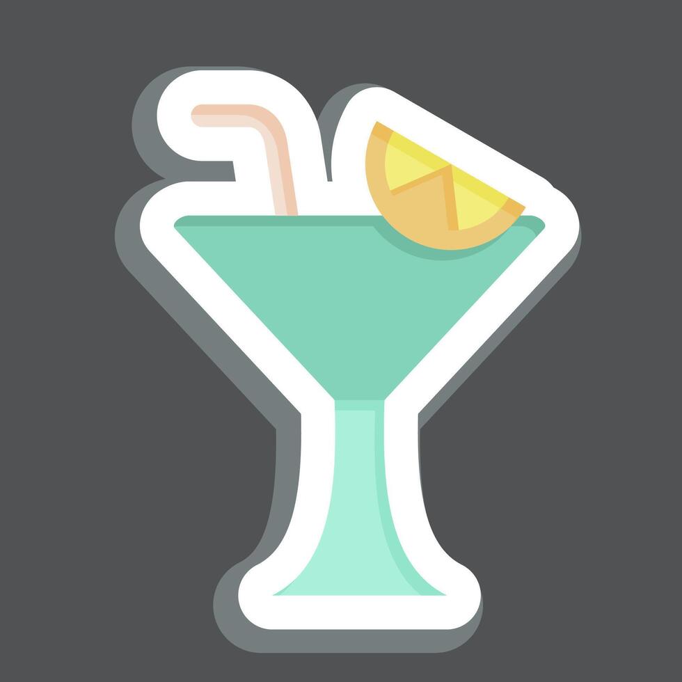 autocollant Cosmopolite. en relation à cocktails, boisson symbole. Facile conception modifiable. Facile illustration vecteur