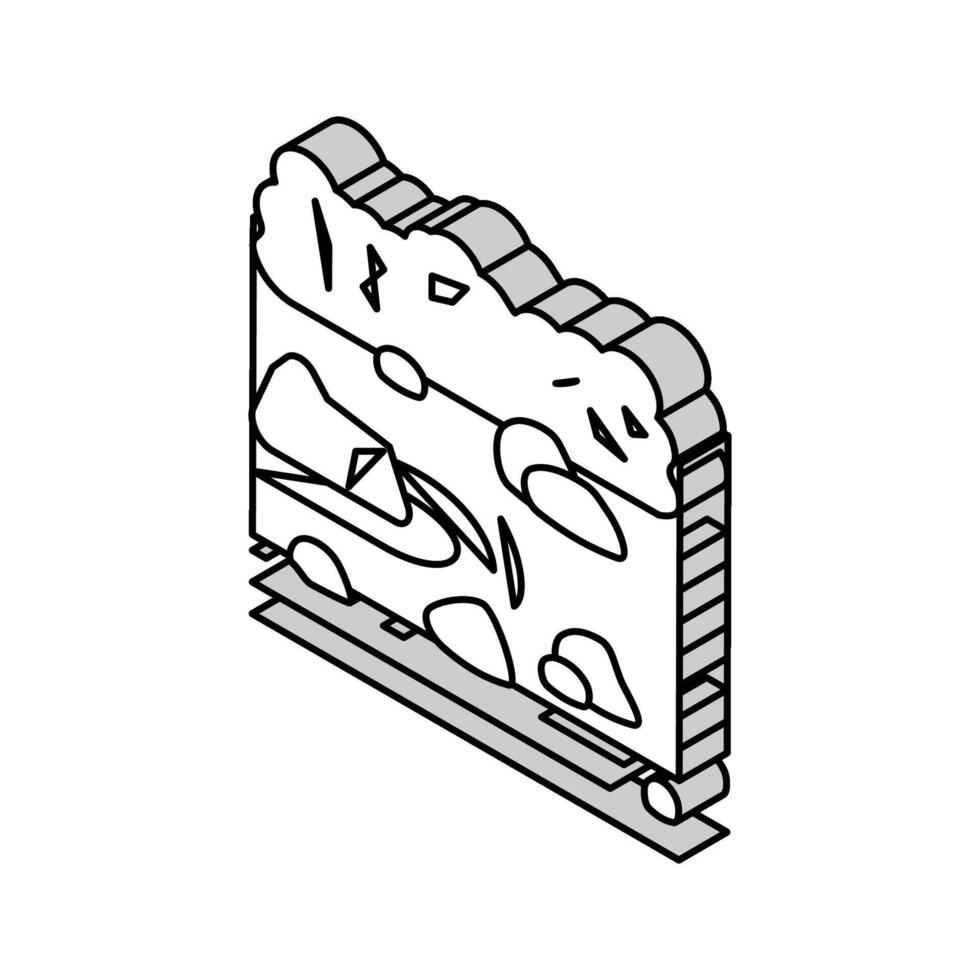 Zen jardin bouddhisme isométrique icône vecteur illustration