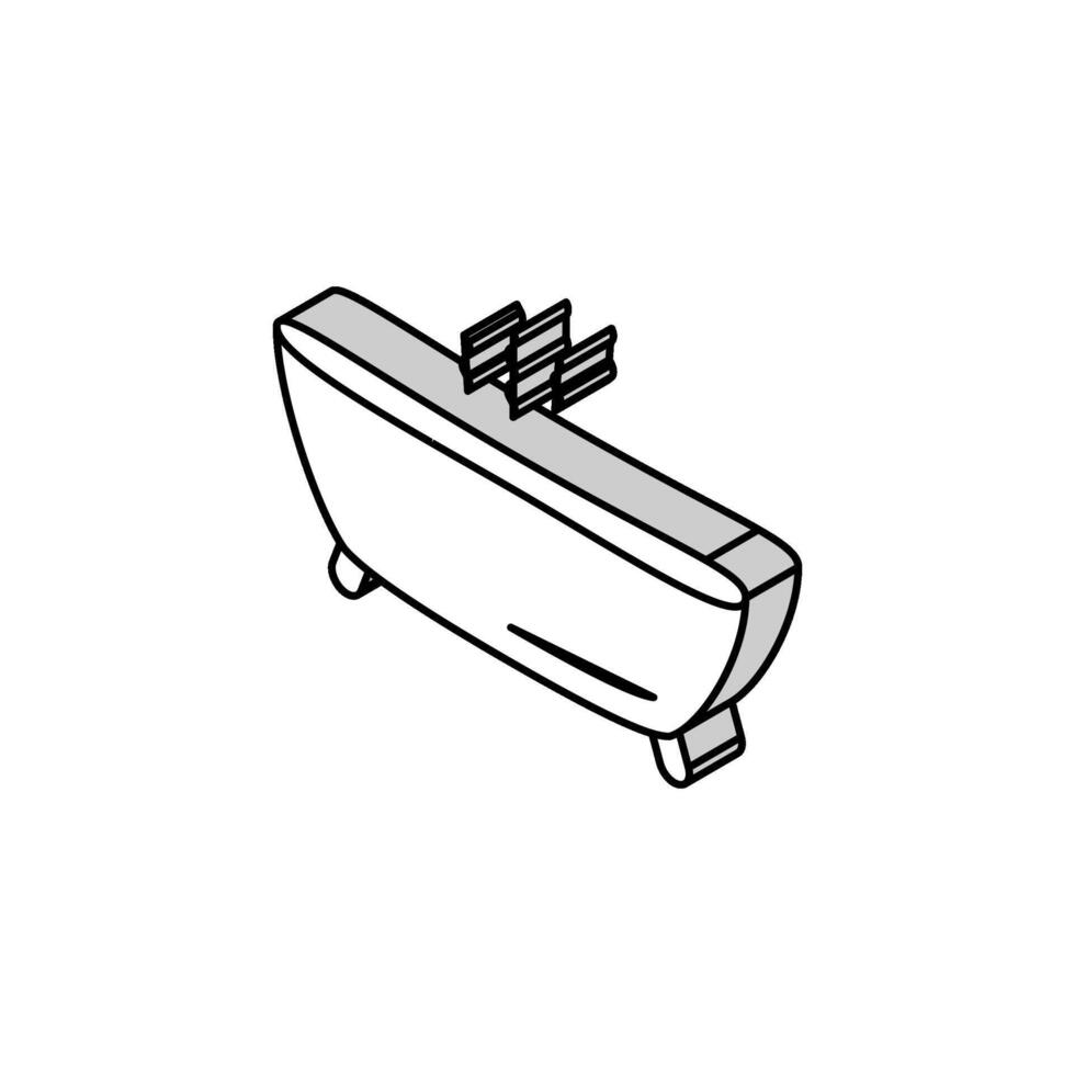 chaud une baignoire isométrique icône vecteur illustration