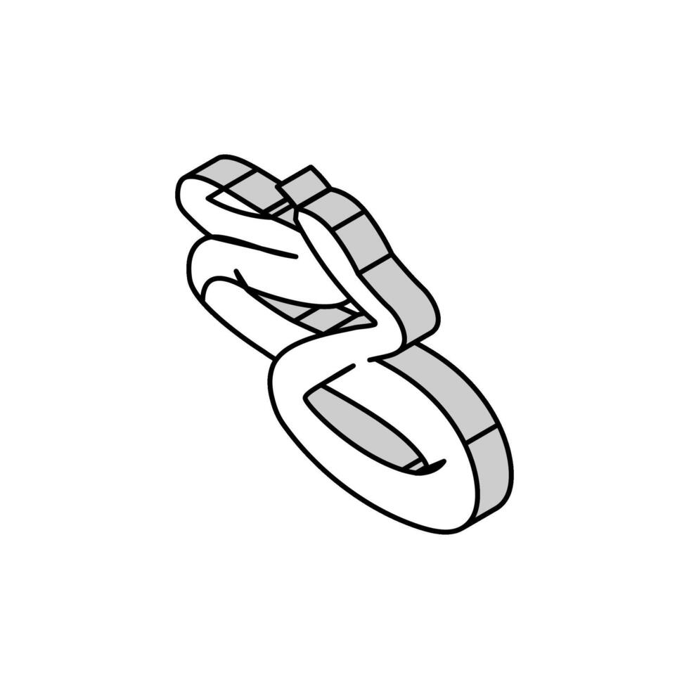noir mamba animal serpent isométrique icône vecteur illustration
