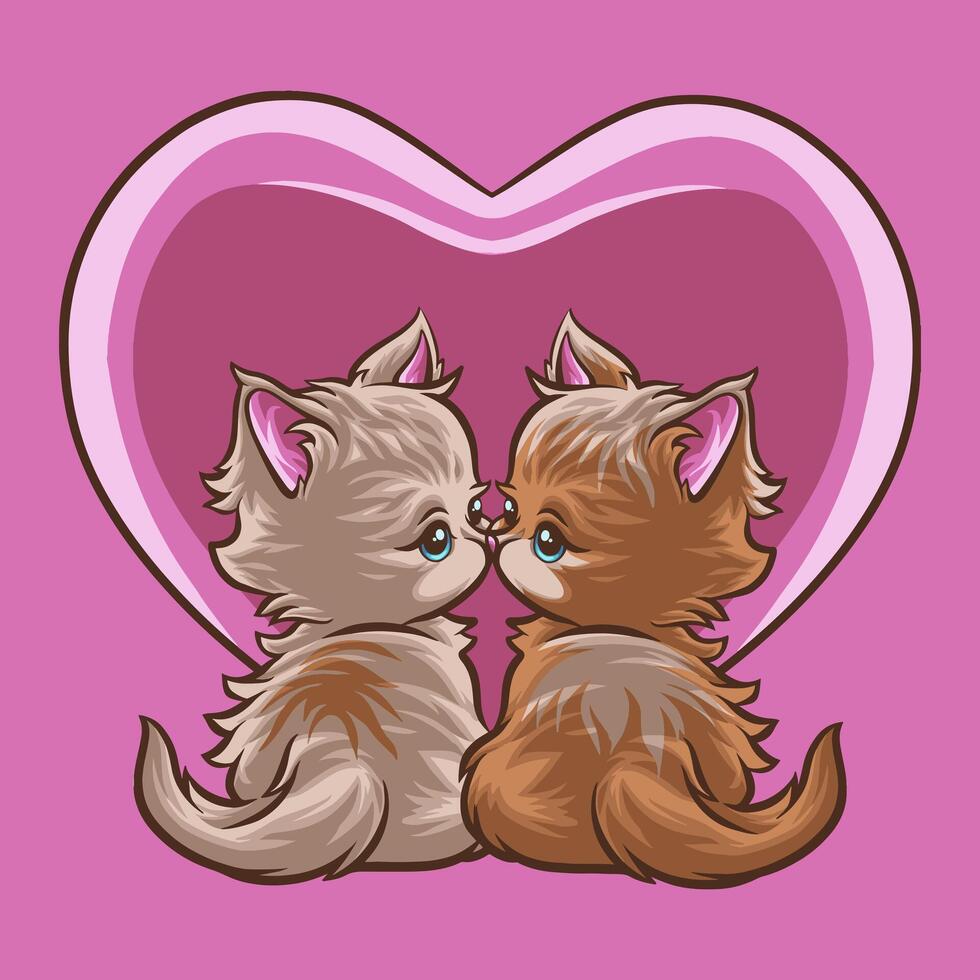 chat l'amour mascotte génial illustration pour votre l'image de marque affaires vecteur