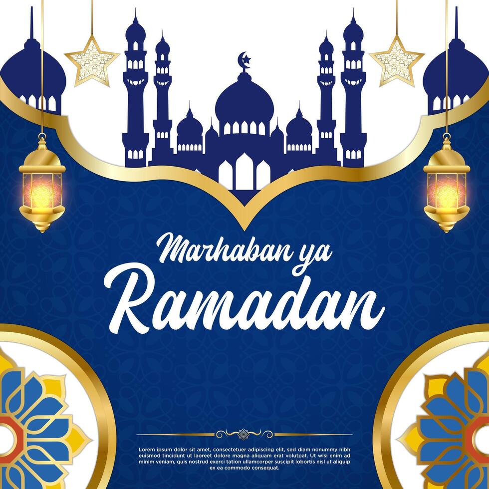 vecteur marhaban toi Ramadan social médias Publier modèle