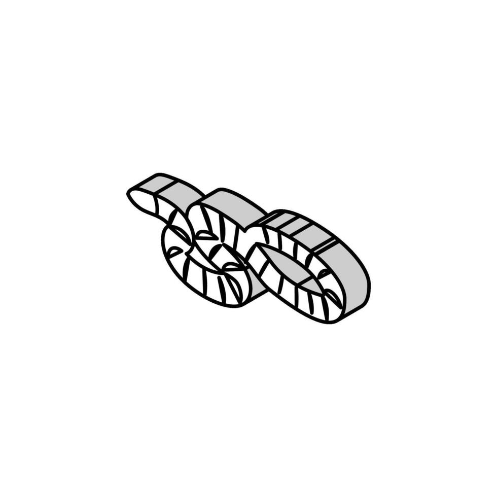 Montagne Roi serpent serpent isométrique icône vecteur illustration