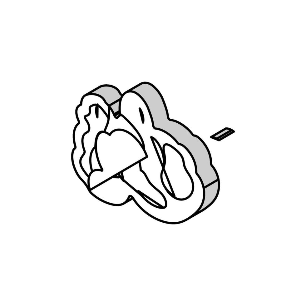 pop corn blanc savoureux isométrique icône vecteur illustration