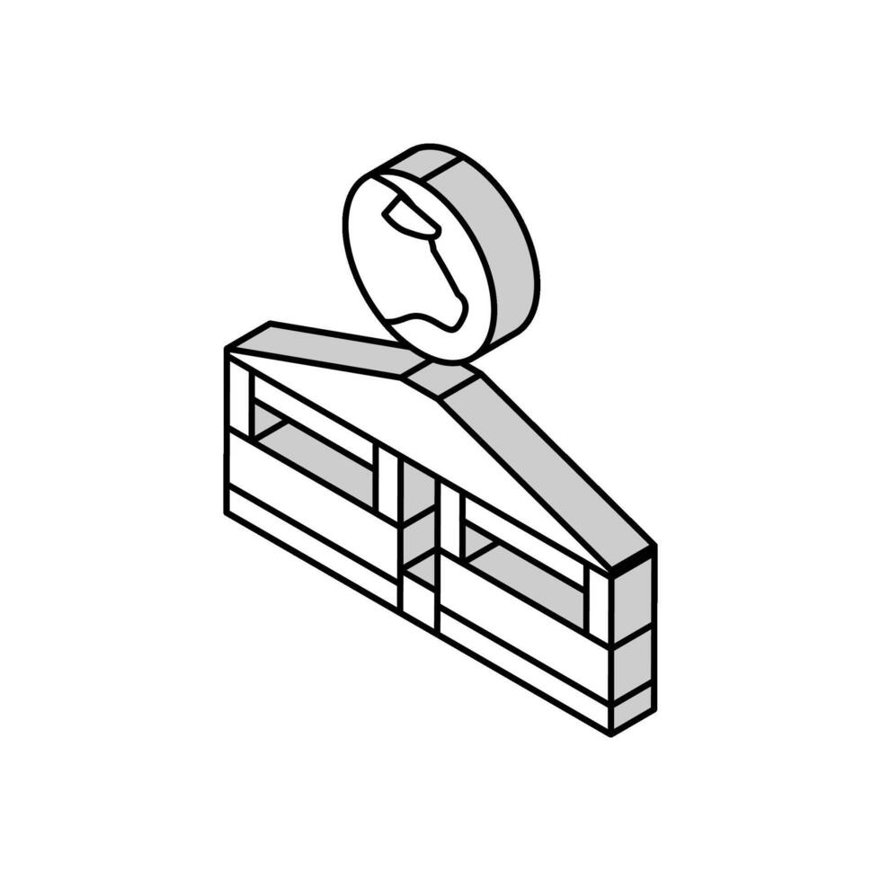 porc ferme isométrique icône vecteur illustration