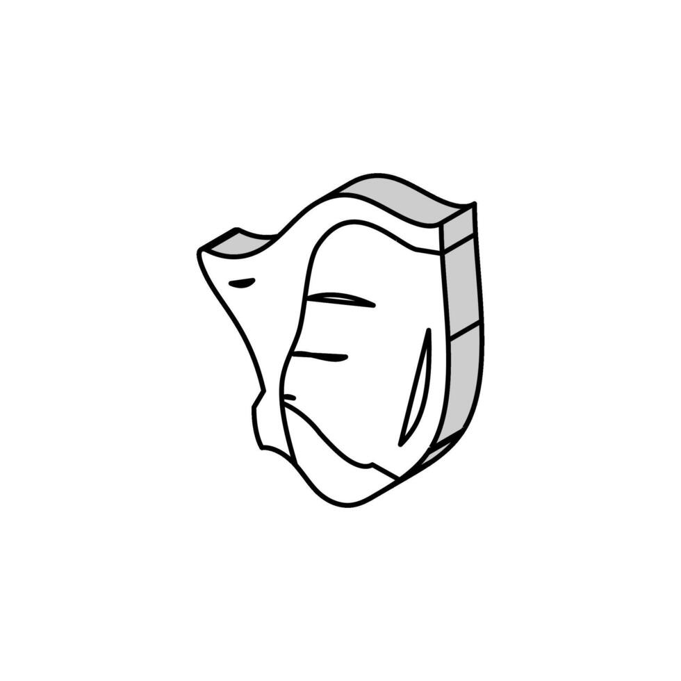 oreille porc animal isométrique icône vecteur illustration