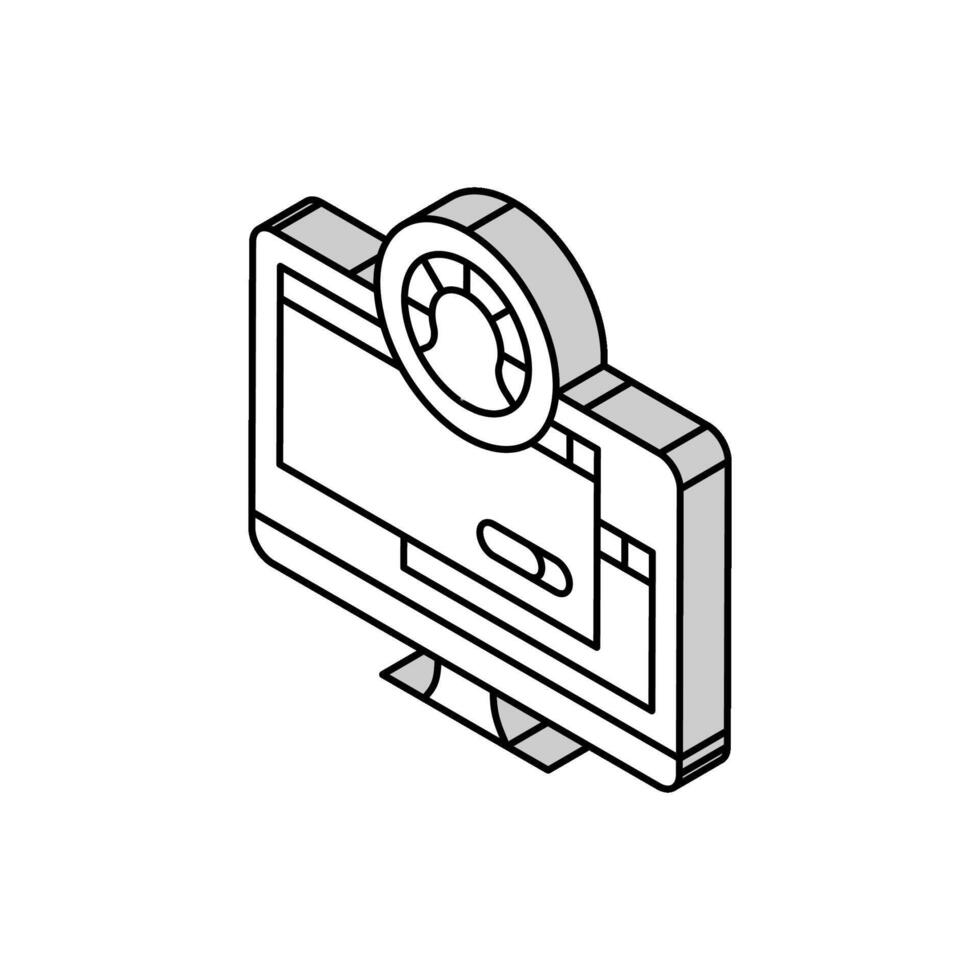 PC optimisation réparation ordinateur isométrique icône vecteur illustration