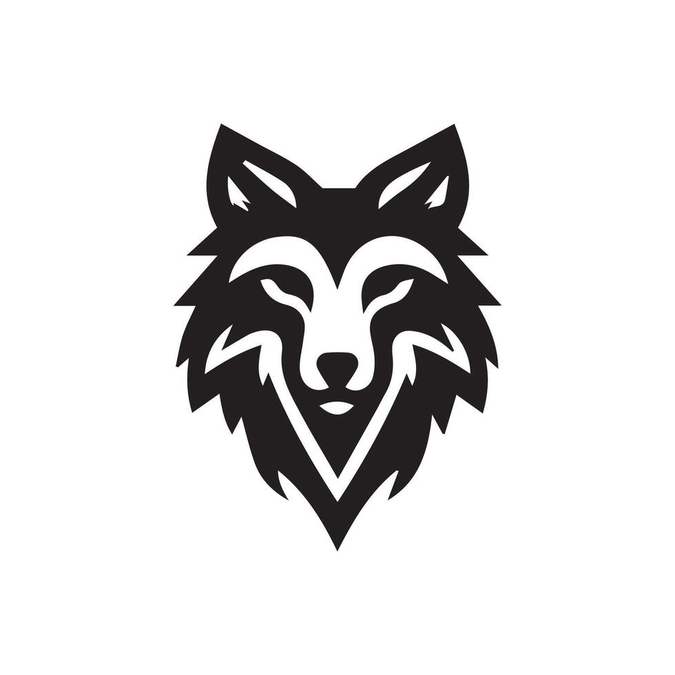 Loup tête illustration logo conception. Loup mascotte vecteur