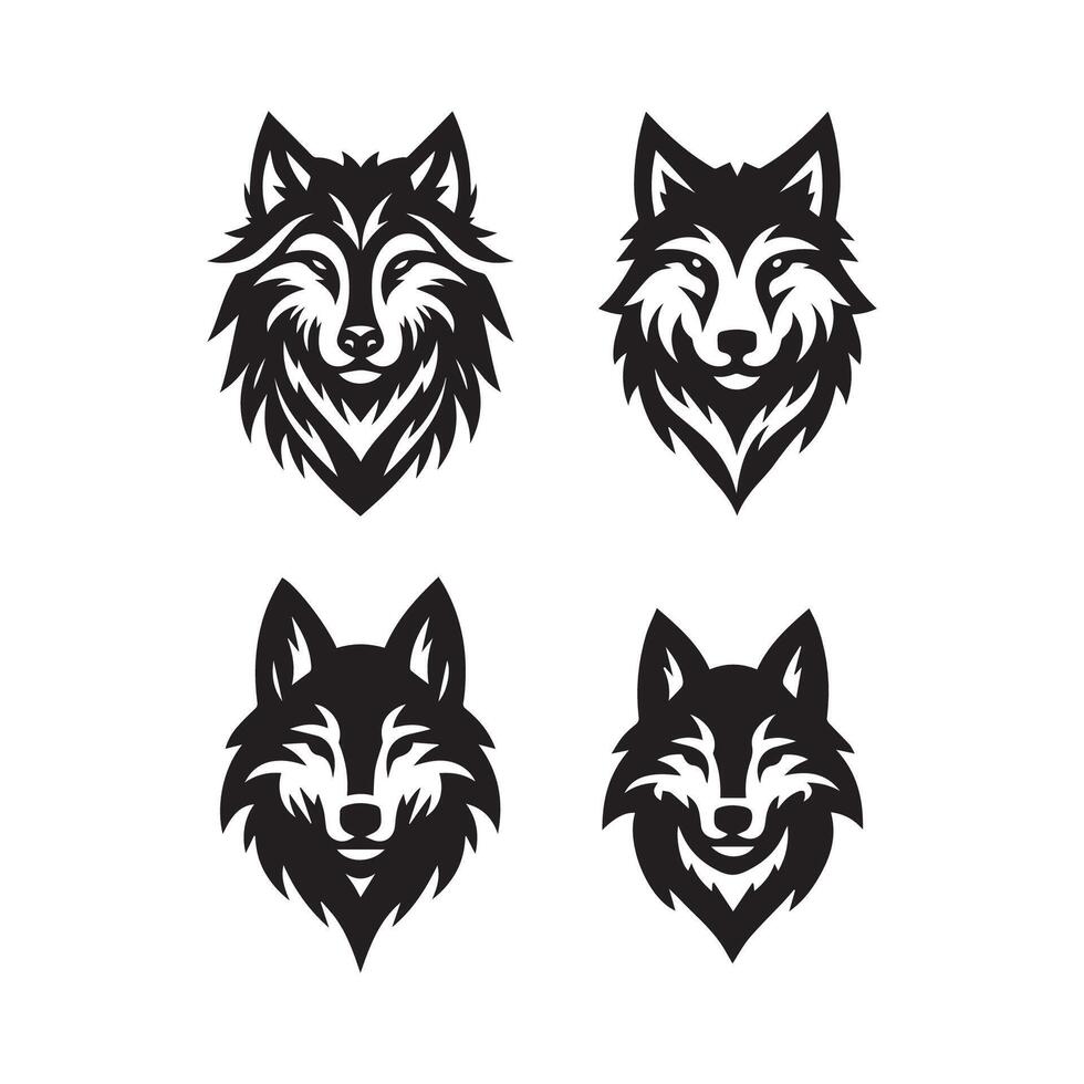 Loup tête illustration logo conception. Loup mascotte vecteur