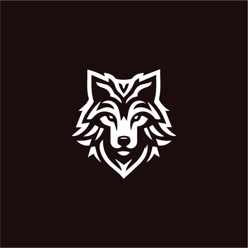 Loup tête illustration logo conception. Loup mascotte vecteur