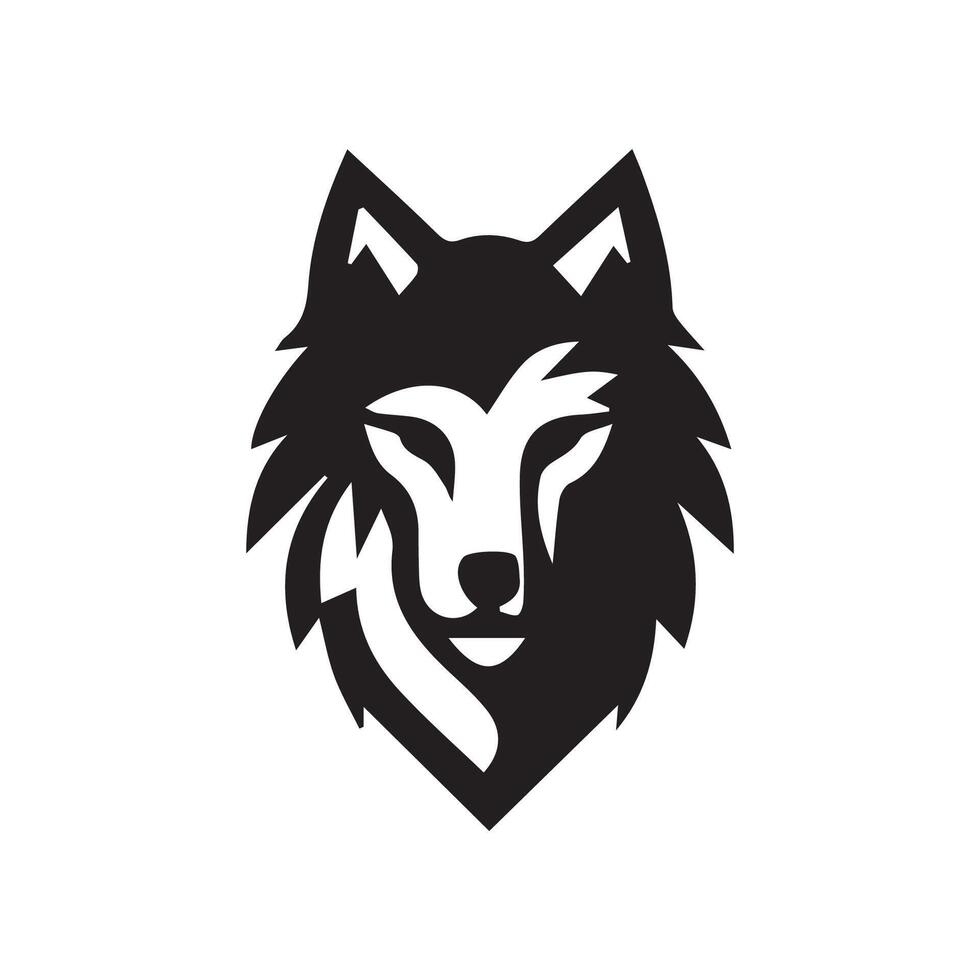 Loup tête illustration logo conception. Loup mascotte vecteur