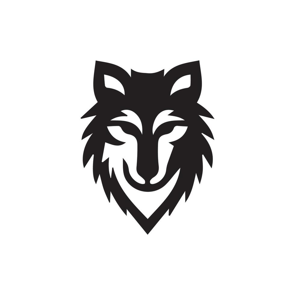 Loup tête illustration logo conception. Loup mascotte vecteur