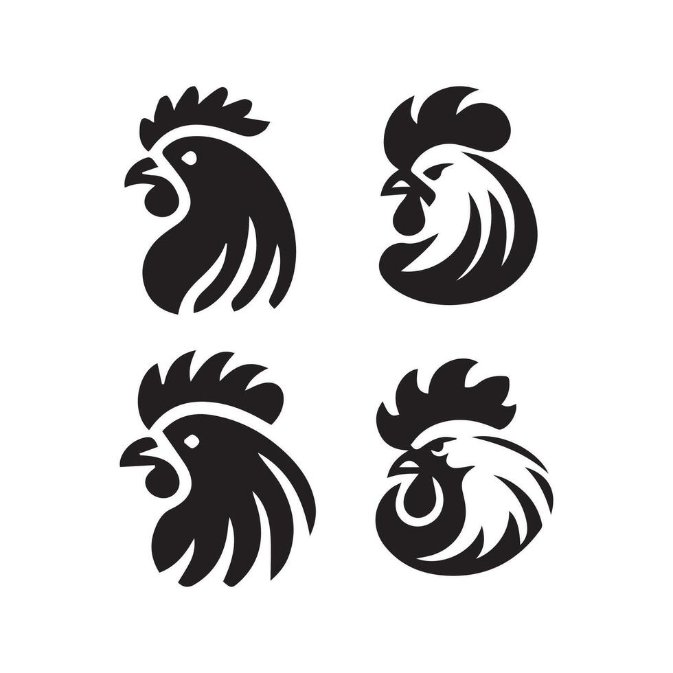 poulet tête logo conception modèle, poulet coq symbole vecteur