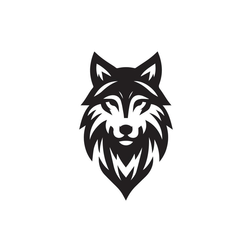 Loup tête illustration logo conception. Loup mascotte vecteur