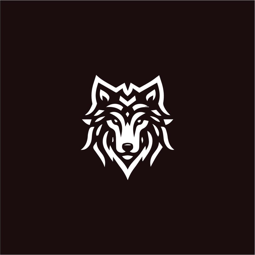 Loup tête illustration logo conception. Loup mascotte vecteur