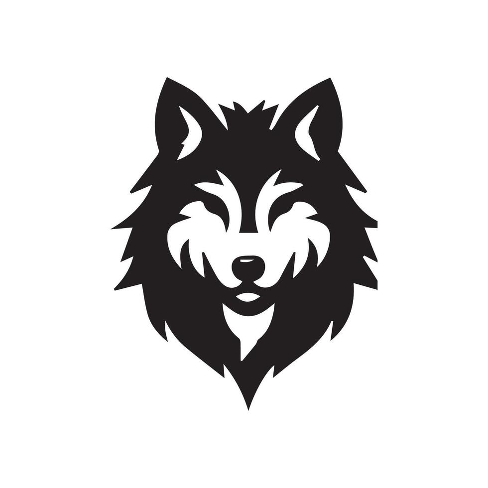 Loup tête illustration logo conception. Loup mascotte vecteur