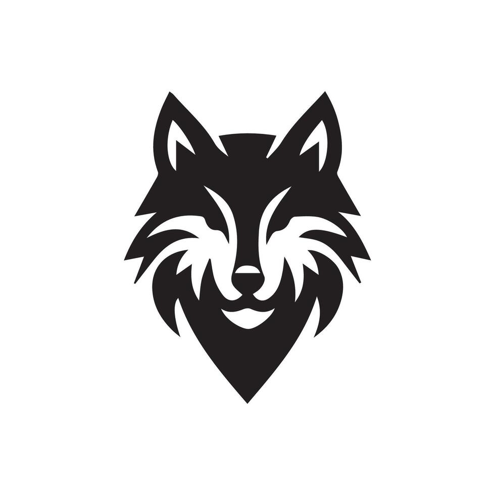 Loup tête illustration logo conception. Loup mascotte vecteur