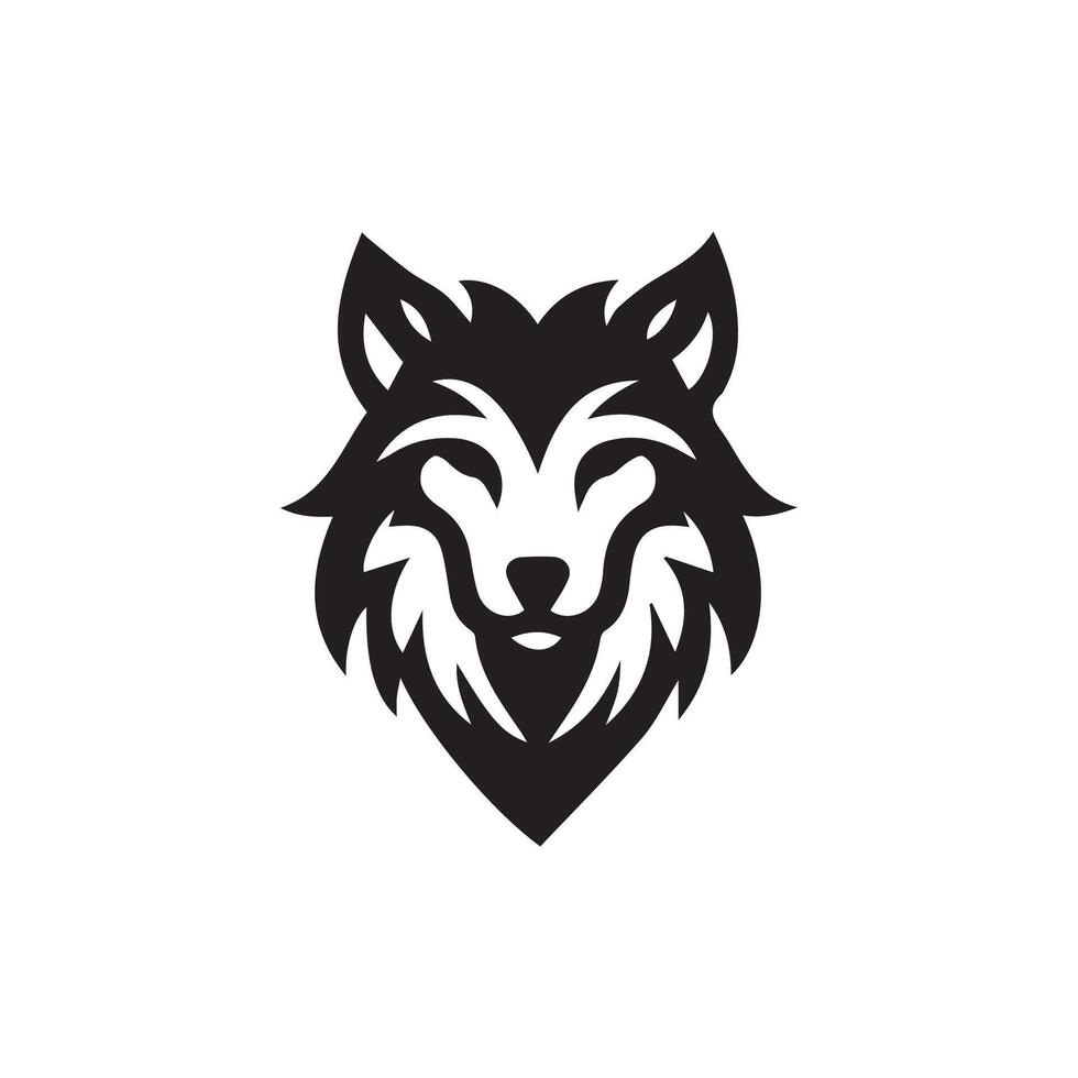 Loup tête illustration logo conception. Loup mascotte vecteur