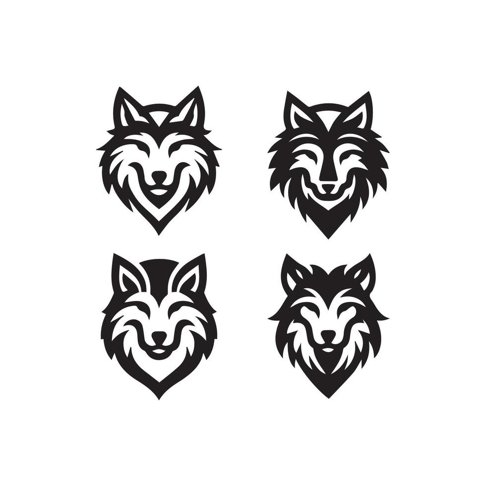 Loup tête illustration logo conception. Loup mascotte vecteur