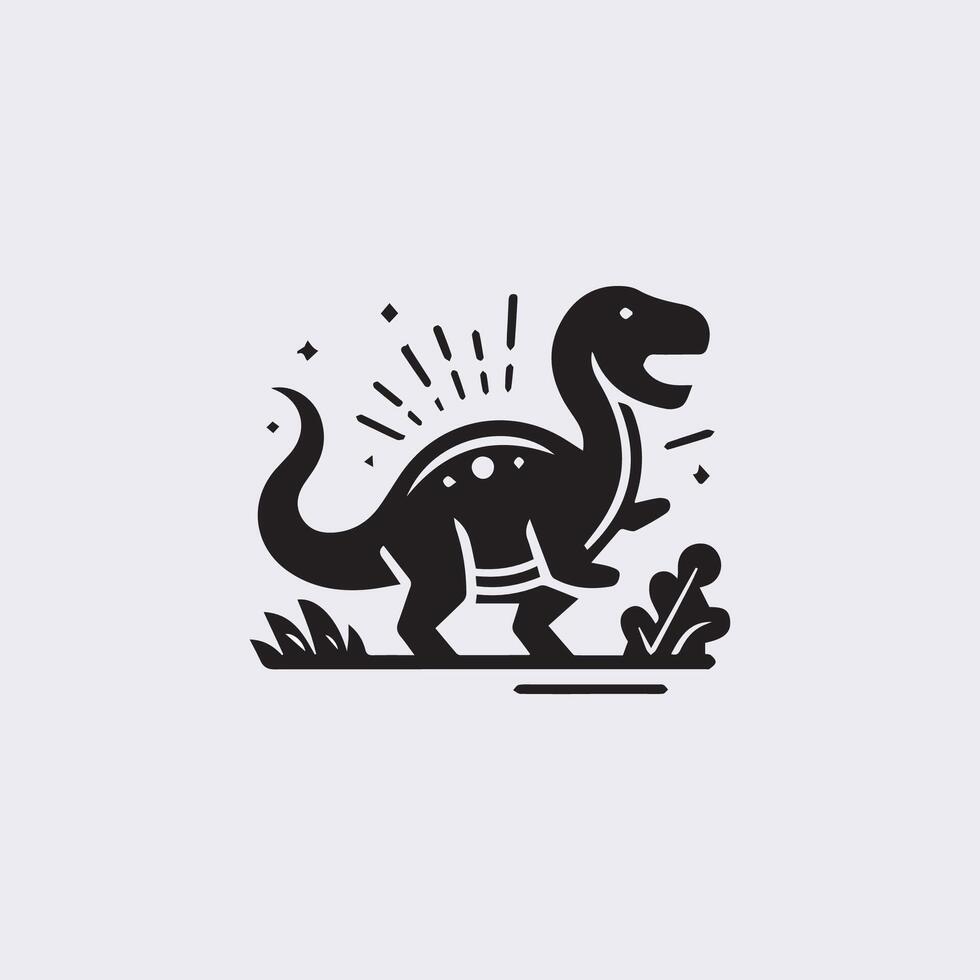 noir dinosaure silhouettes, dinosaure logo icône vecteur