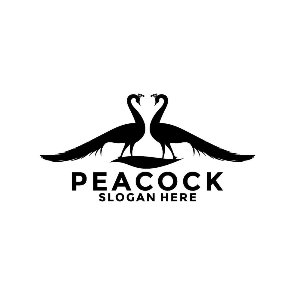 luxueux paon oiseau logo icône, abstrait paon logo vecteur conception modèle