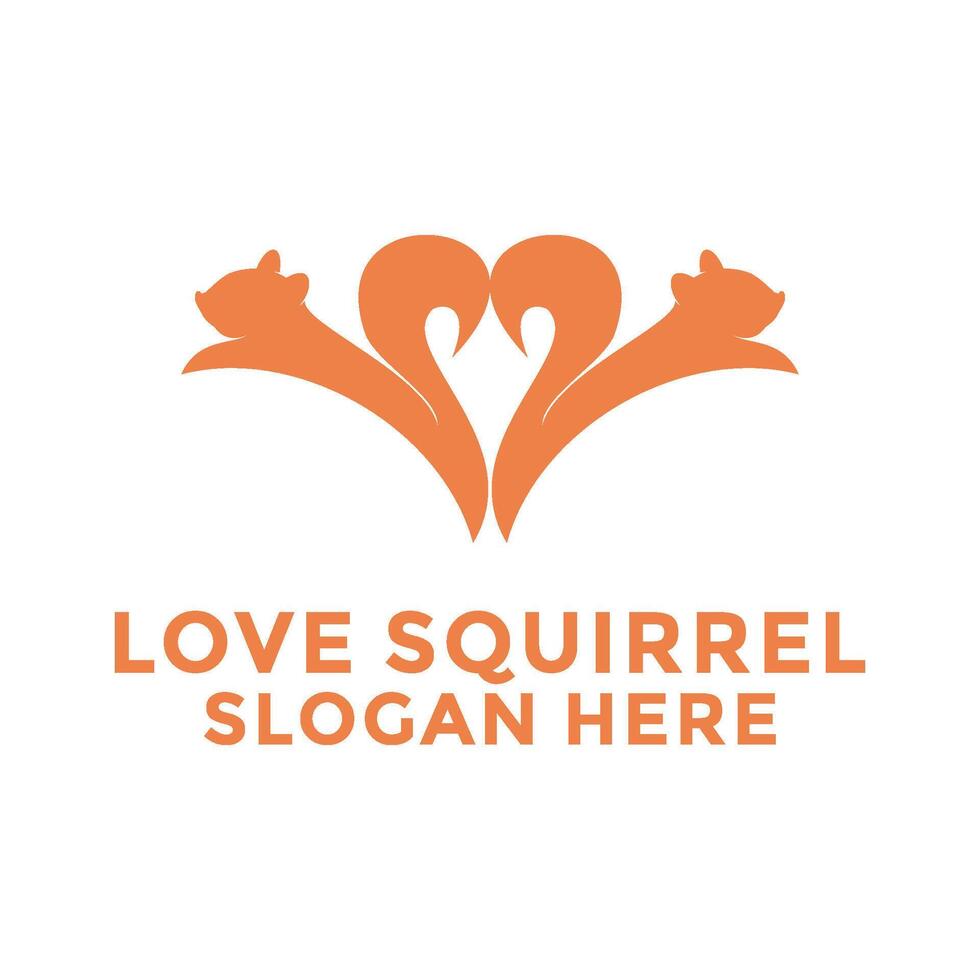 écureuil vecteur logo conception. l'amour écureuil logo modèle