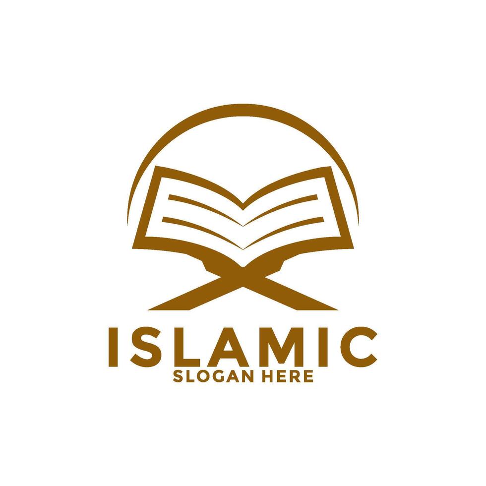 logo d'apprentissage musulman de luxe, modèle de logo d'apprentissage de l'islam, illustration vectorielle vecteur