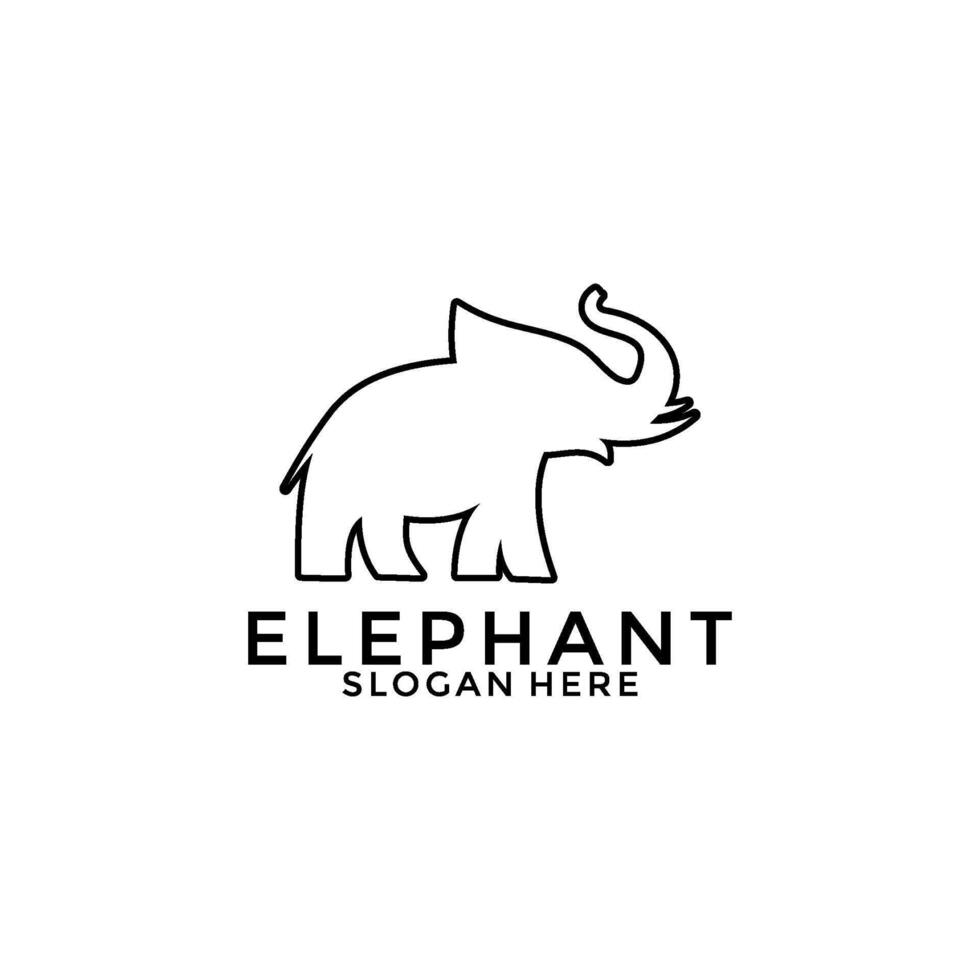 l'éléphant logo vecteur, l'éléphant ligne art logo conception modèle vecteur