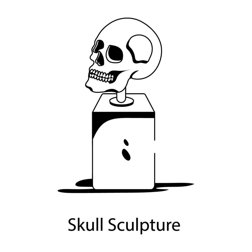 branché crâne sculpture vecteur