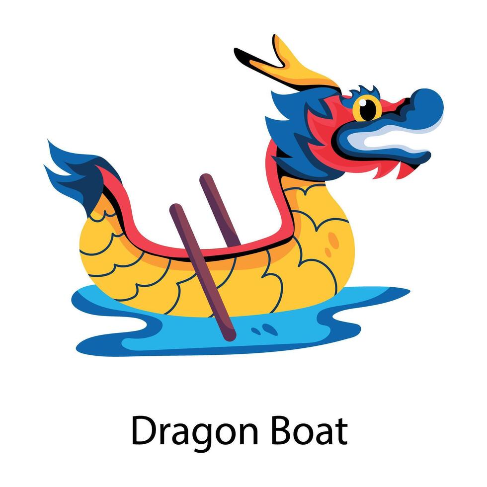 branché dragon bateau vecteur