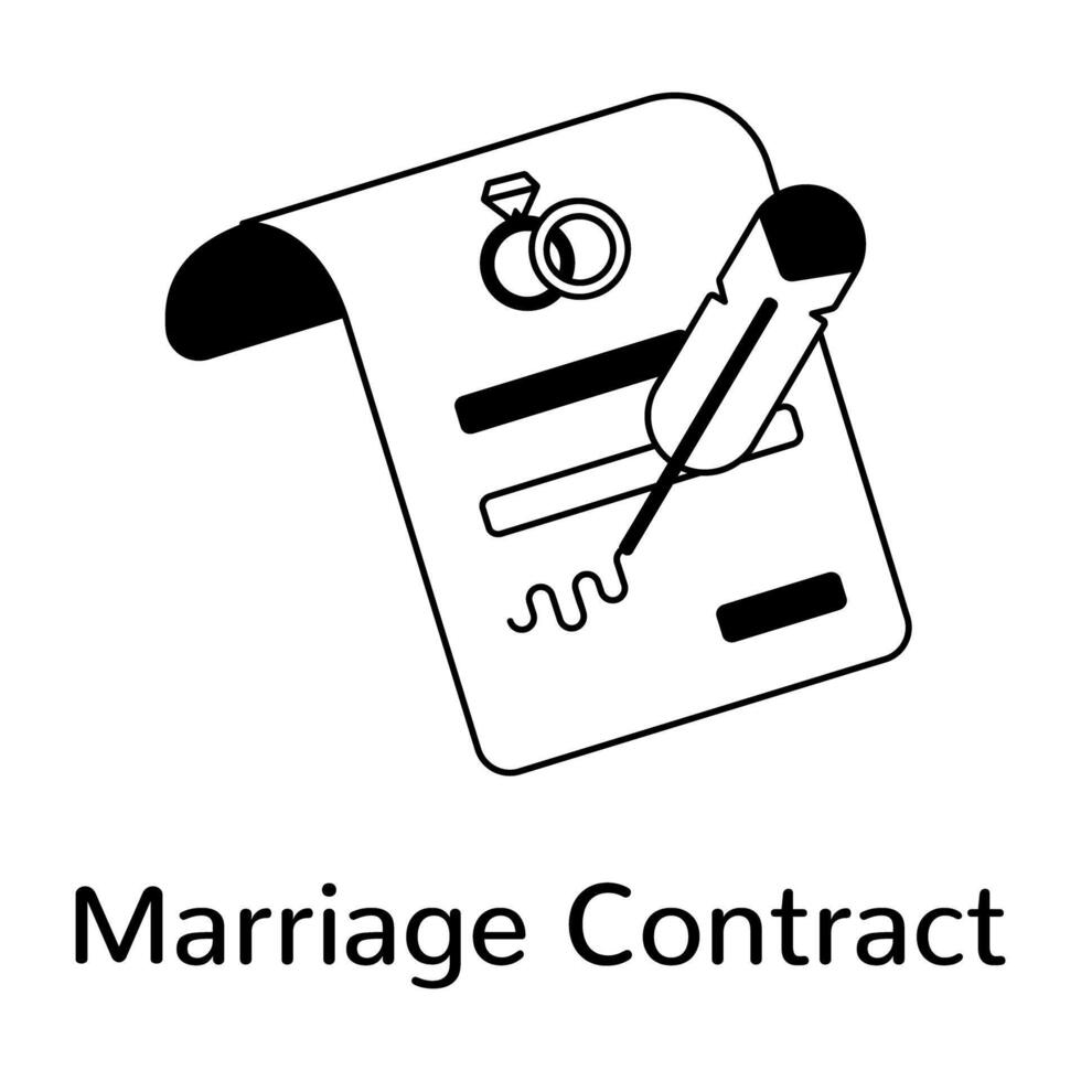 branché mariage Contrat vecteur