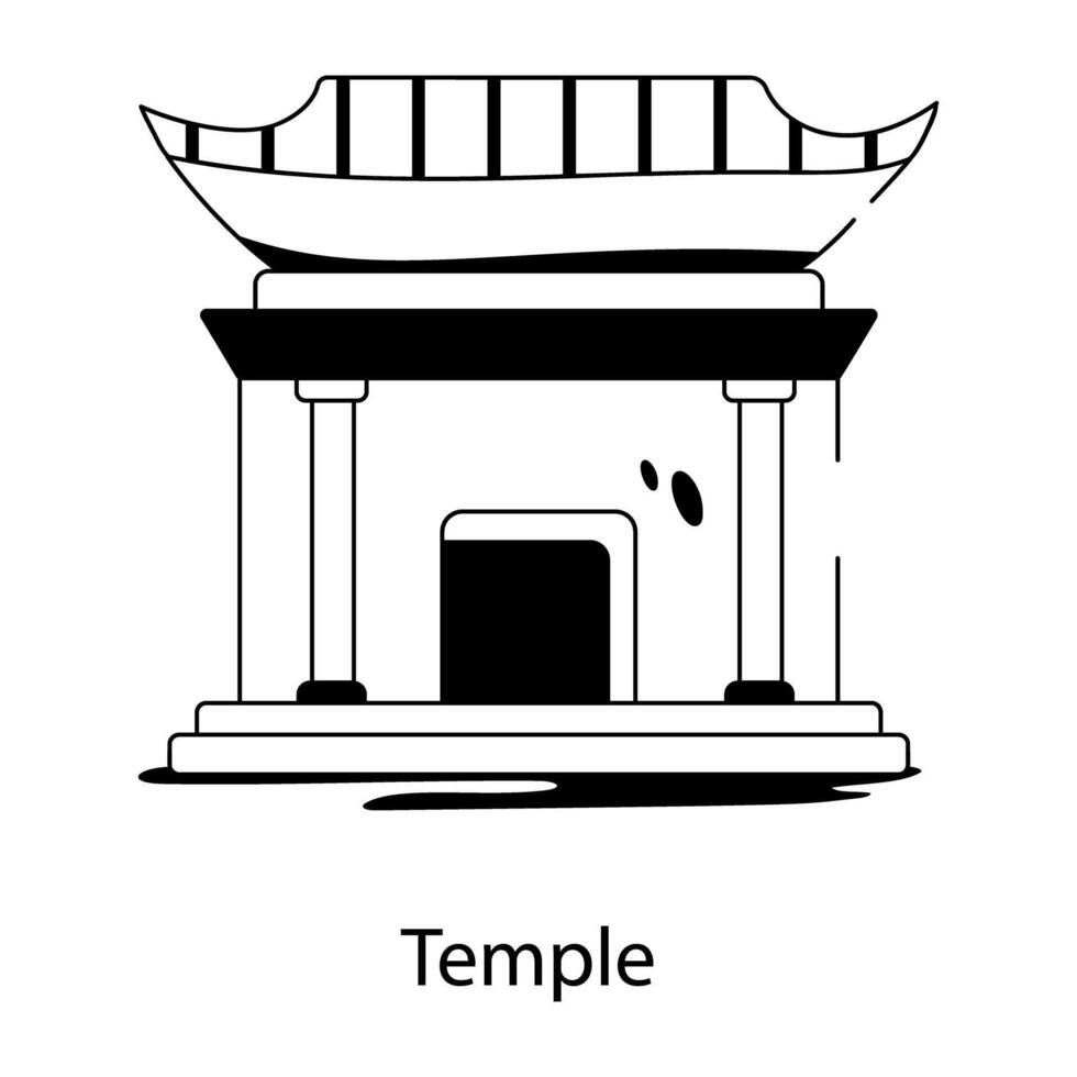 concepts de temple à la mode vecteur