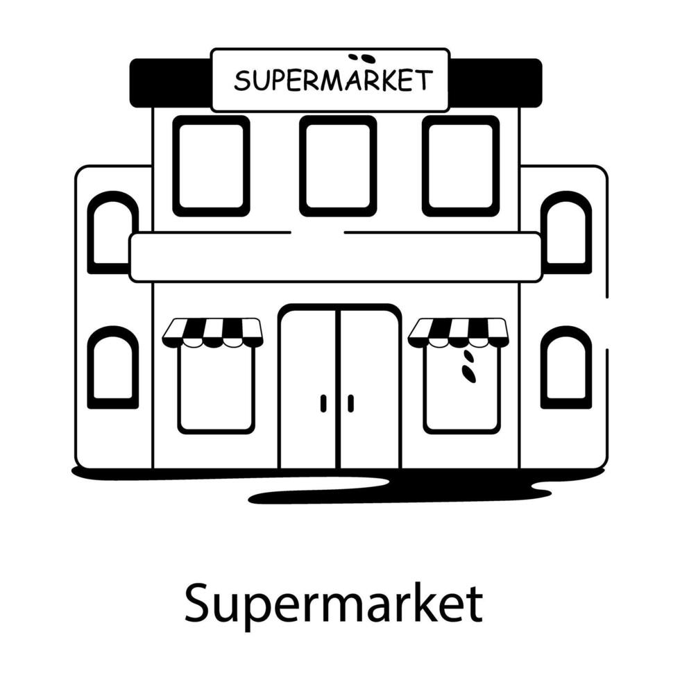 concepts de supermarché à la mode vecteur