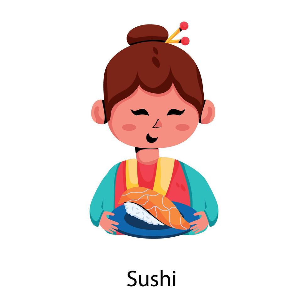 concepts de sushi à la mode vecteur