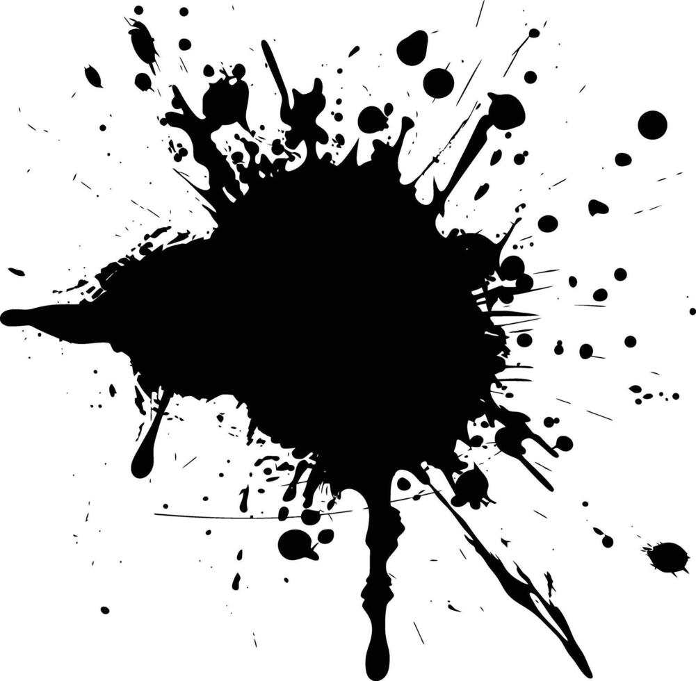 ai généré silhouette encre éclabousser noir Couleur seulement vecteur