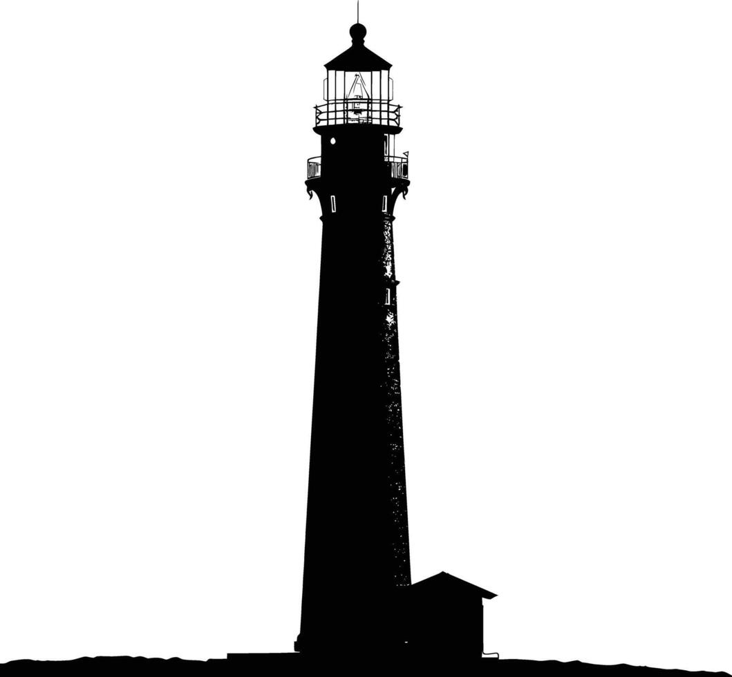 ai généré silhouette phare plein noir Couleur seulement vecteur