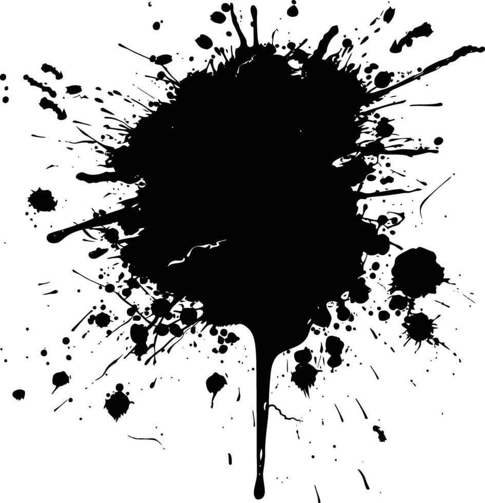 ai généré silhouette encre éclabousser noir Couleur seulement vecteur