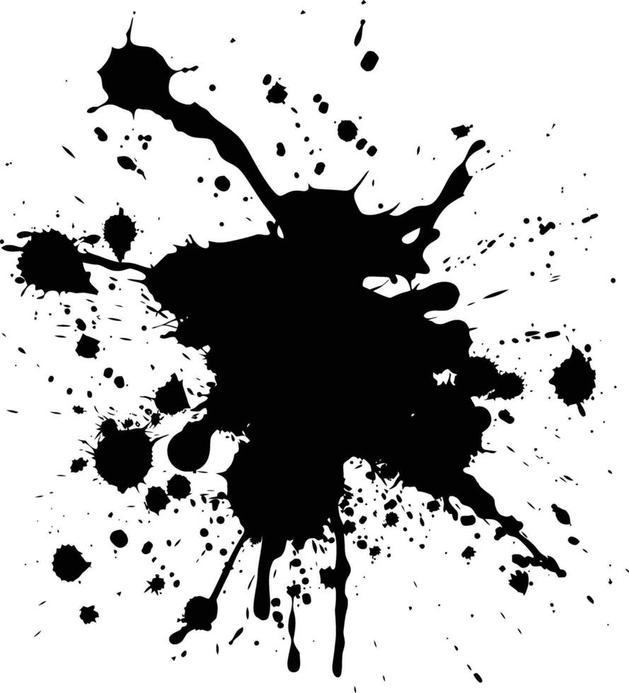 ai généré silhouette encre éclabousser noir Couleur seulement vecteur