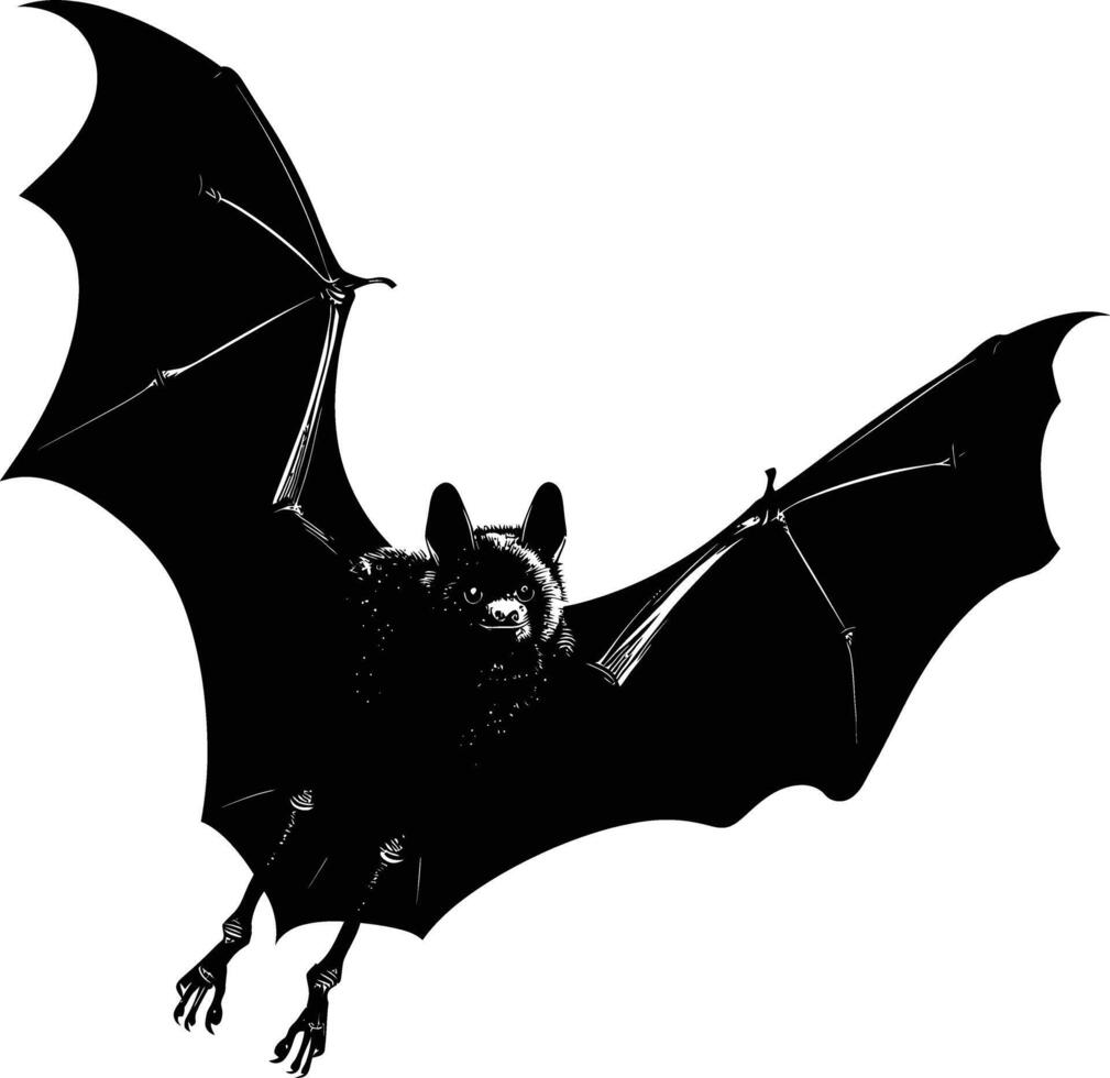 ai généré silhouette chauve souris animal noir Couleur seulement plein corps vecteur