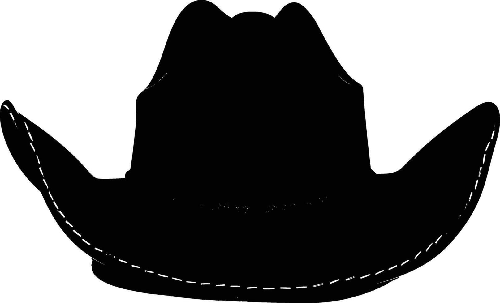 ai généré silhouette cow-boy chapeau noir Couleur seulement vecteur