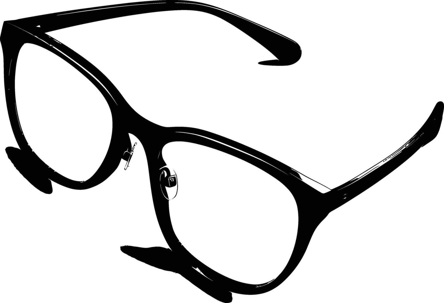 ai généré silhouette des lunettes pour en train de lire noir Couleur seulement vecteur